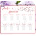 Hearts Wedding Seating Chart,Coral Hearts Wedding Seating Plan,(018w)